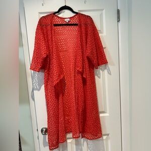 LuLaRoe Red Open-Front Cardigan